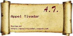Appel Tivadar névjegykártya