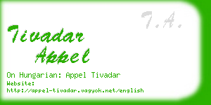 tivadar appel business card